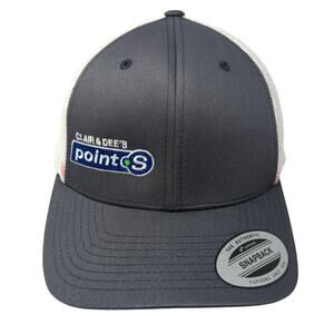 Claire & Dee's Point S Snapback Trucker Hat Gray One Size Adjustable Sport-Tek